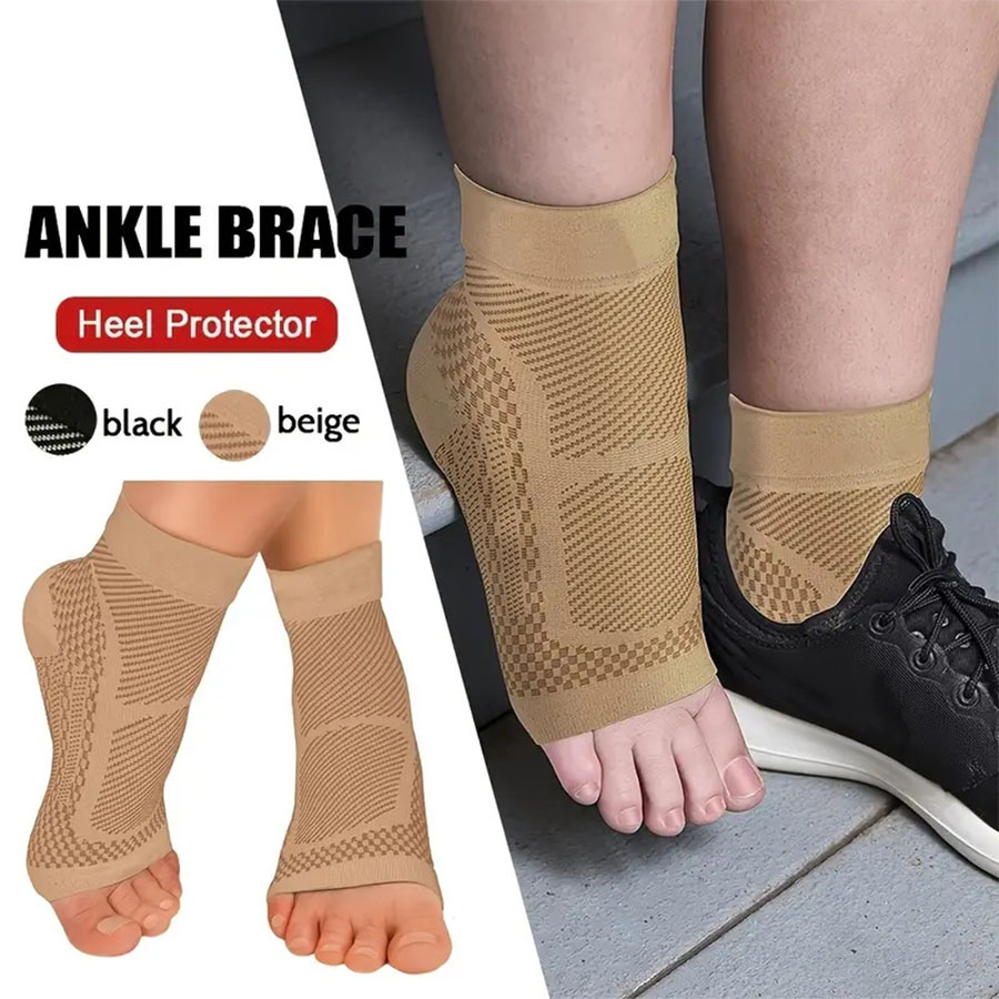 Ankle Brace Sock - 1 Paar Sport-Kompressionssocken, 20–30 mmHg Fußkompressionshülsen
