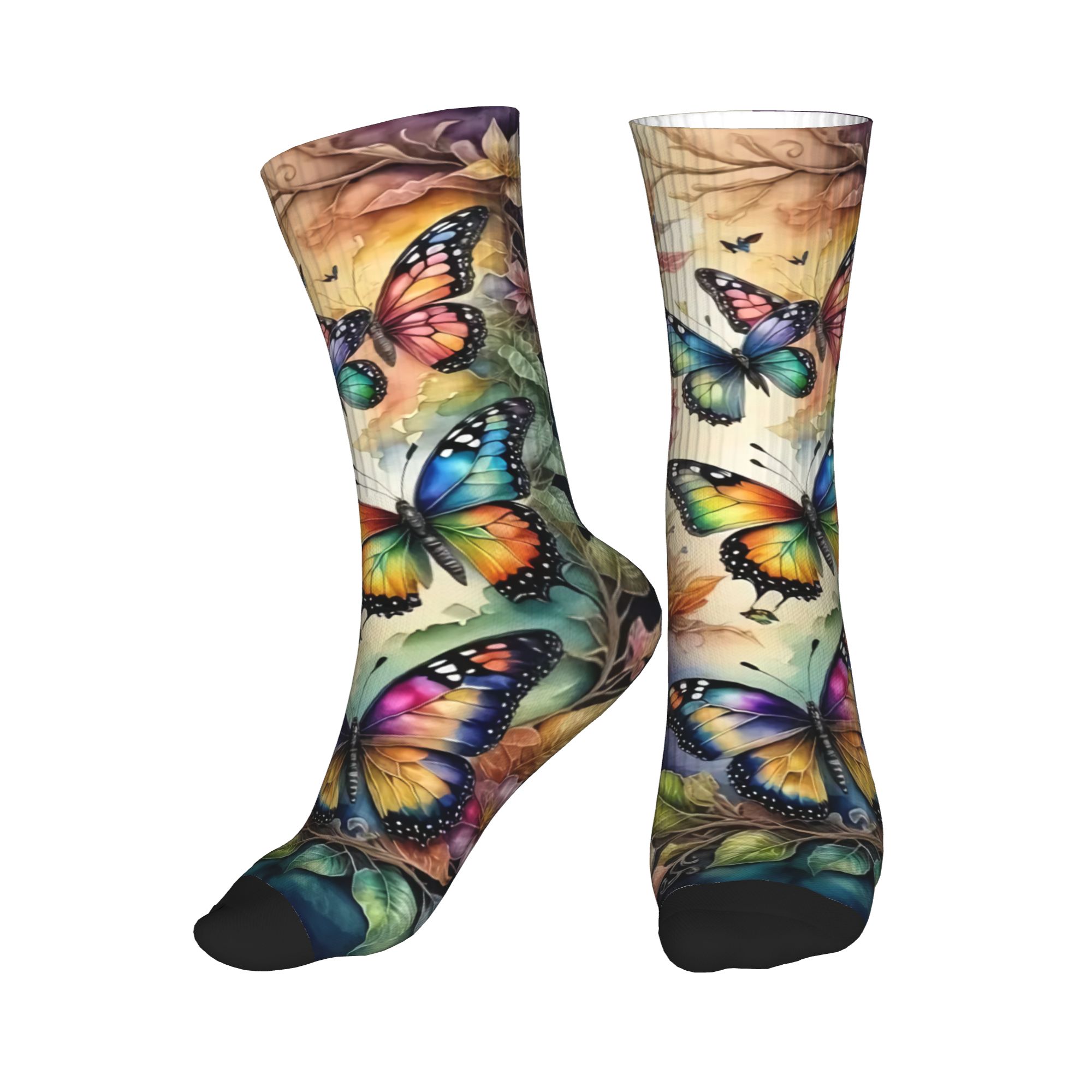 Bunte Schmetterlinge und Blume – Dress Sock Men Bewertung und Preis
